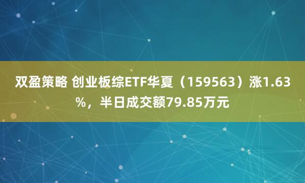 双盈策略 创业板综ETF华夏（159563）涨1.63%，半日成交额79.85万元